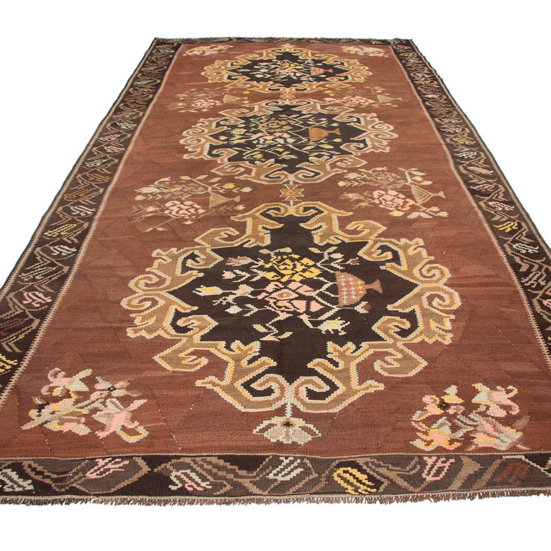 Vintage Bardiz Kilim Rug - 5' 7" x 11' 7" (67" x 139") - K0089883