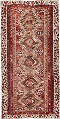 Vintage Kayseri Kilim Rug - 6' 3" x 12' 10" (75" x 154")