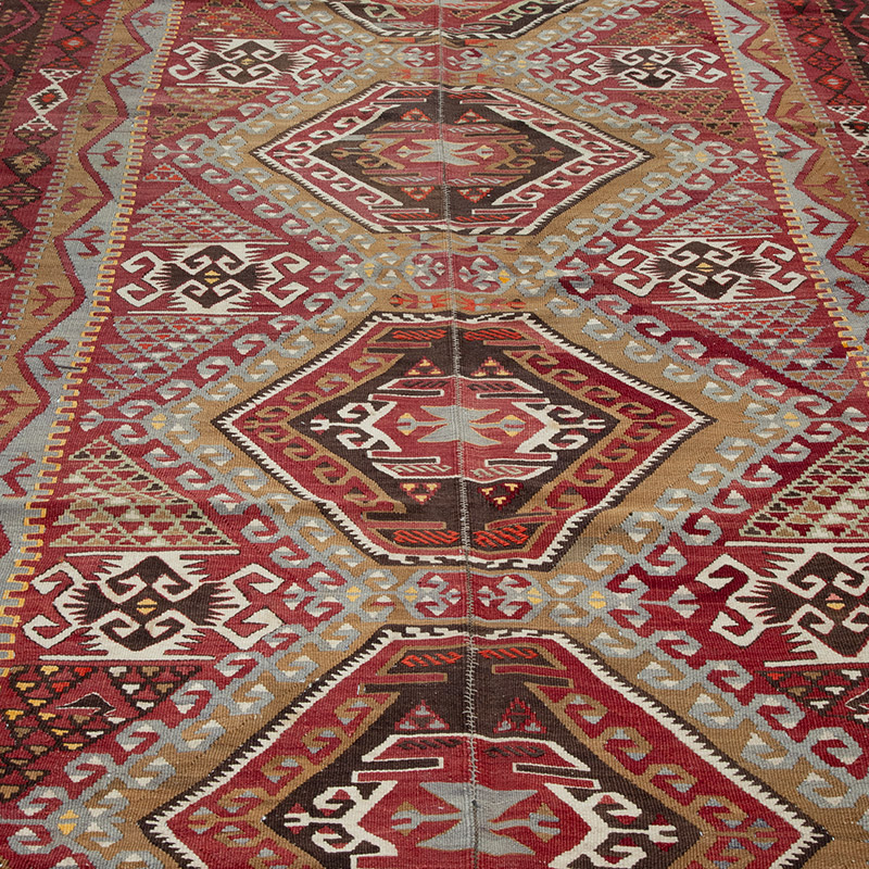 Vintage Kayseri Kilim Rug - 6' 3" x 12' 10" (75" x 154") - K0089884