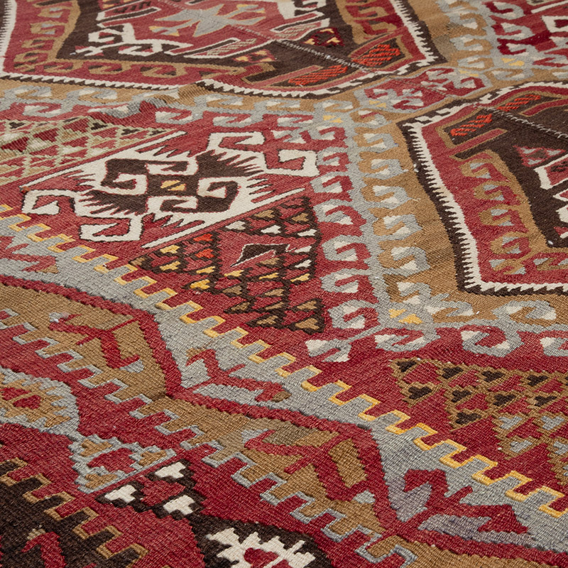 Vintage Kayseri Kilim Rug - 6' 3" x 12' 10" (75" x 154") - K0089884