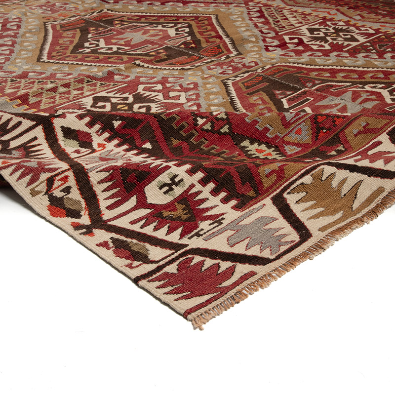 Vintage Kayseri Kilim Rug - 6' 3" x 12' 10" (75" x 154") - K0089884