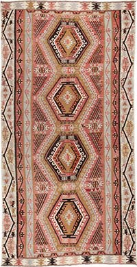 Vintage Kayseri Kilim Rug - 6' 3" x 12' 4" (75" x 148")