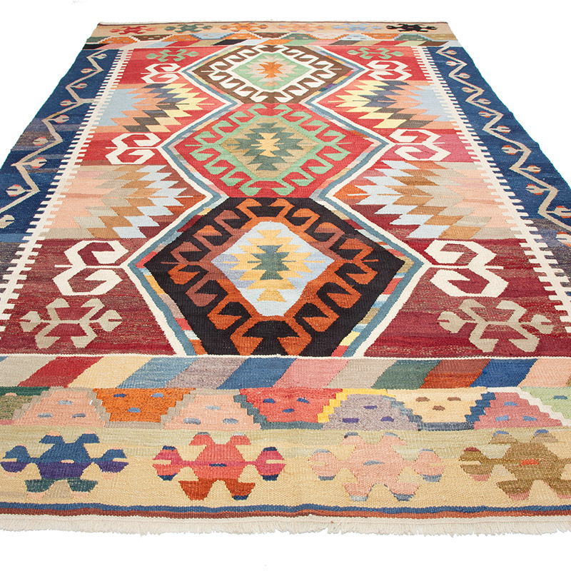 New Turkish Handwoven Kilim Rug - 6' 7" x 10' 3" (79" x 123") - K0089886