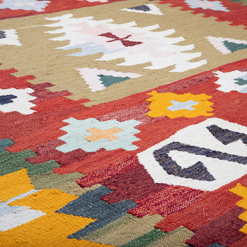 New Turkish Handwoven Kilim Rug - 7' 2" x 10' 9" (86" x 129") - K0089887