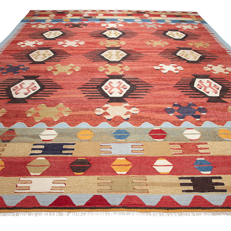 New Turkish Handwoven Kilim Rug - 8' 6" x 11' 7" (102" x 139") - K0089888