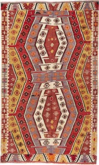 Vintage Nigde Kilim Rug - 5' 8" x 9' 3" (68" x 111")