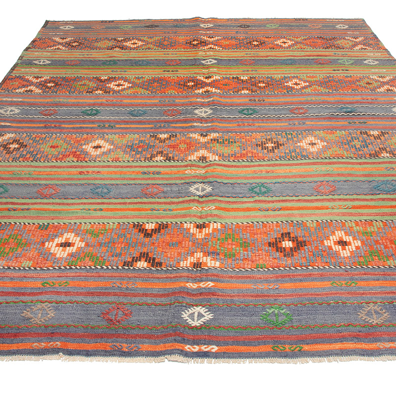 Vintage Manisa Kilim Rug - 6' 5" x 9'  (77" x 108") - K0089897