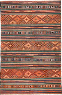 Vintage Manisa Kilim Rug - 5' 8" x 8' 10" (68" x 106")