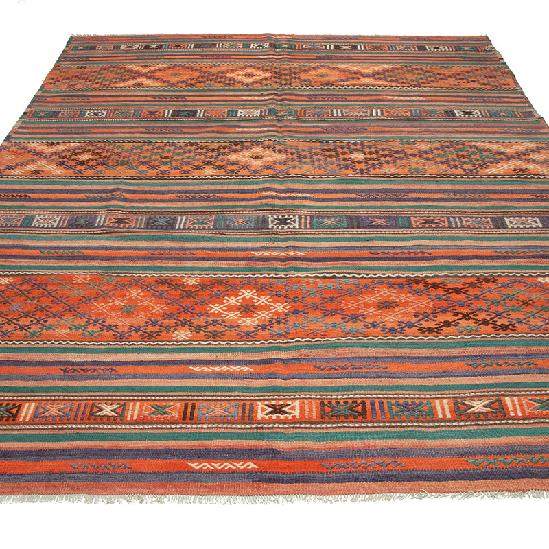 Vintage Manisa Kilim Rug - 5' 8" x 8' 10" (68" x 106") - K0089900