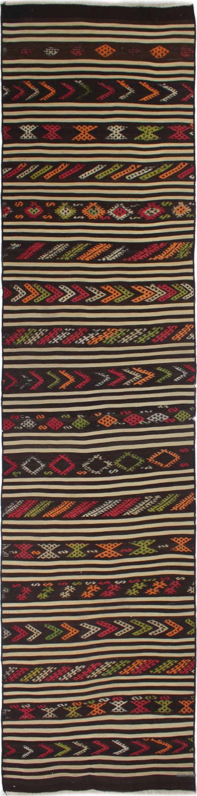 Vintage Anatolian Kilim Runner - 2' 7" x 11' 1" (31" x 133")