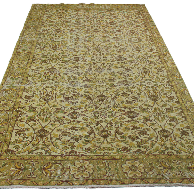 Over-dyed Vintage Hand-Knotted Turkish Rug - 5' 2" x 9' 9" (62" x 117") - K0089912