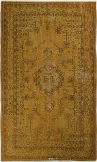 Over-dyed Vintage Hand-Knotted Turkish Rug - 5' 1" x 8' 6" (61" x 102")