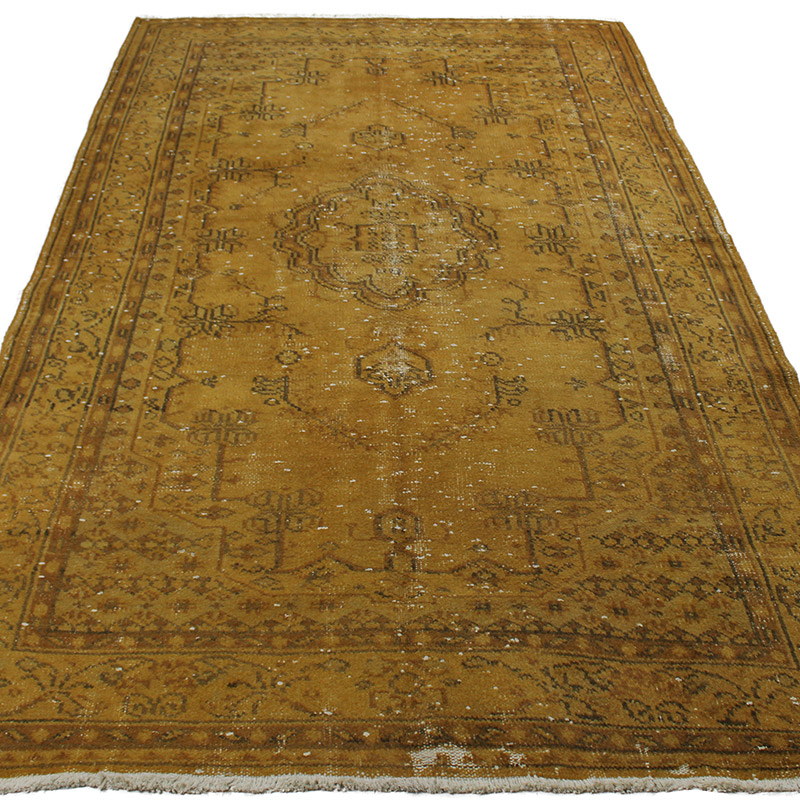 Over-dyed Vintage Hand-Knotted Turkish Rug - 5' 1" x 8' 6" (61" x 102") - K0089914