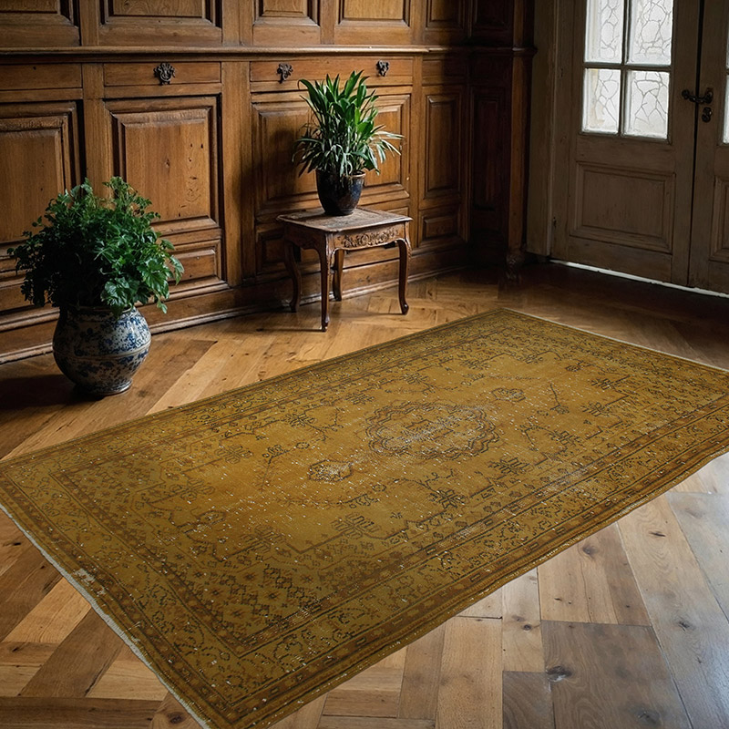 Over-dyed Vintage Hand-Knotted Turkish Rug - 5' 1" x 8' 6" (61" x 102") - K0089914