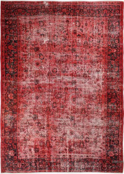 Boyalı El Dokuma Vintage Halı - 218 cm x 302 cm