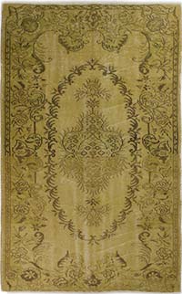 Boyalı El Dokuma Vintage Halı - 154 cm x 254 cm
