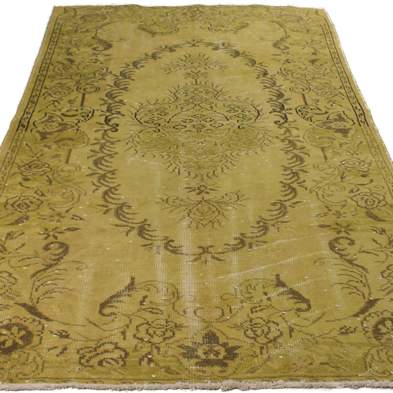 Boyalı El Dokuma Vintage Halı - 154 cm x 254 cm - K0089917
