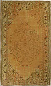 Over-dyed Vintage Hand-Knotted Turkish Rug - 5' 2" x 8' 10" (62" x 106")