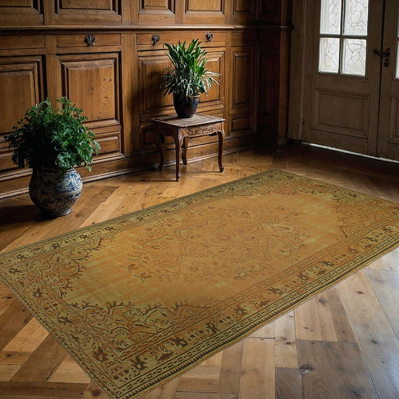 Boyalı El Dokuma Vintage Halı - 157 cm x 268 cm - K0089918
