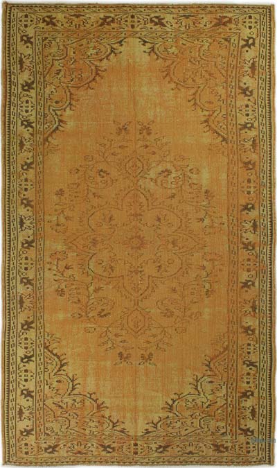 Boyalı El Dokuma Vintage Halı - 157 cm x 268 cm