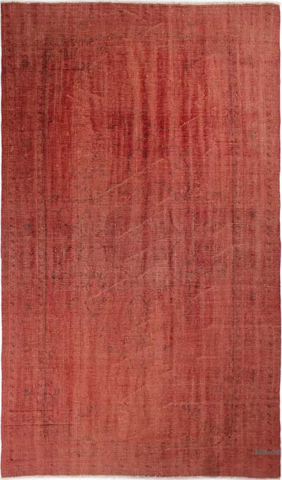 Boyalı El Dokuma Vintage Halı - 173 cm x 303 cm
