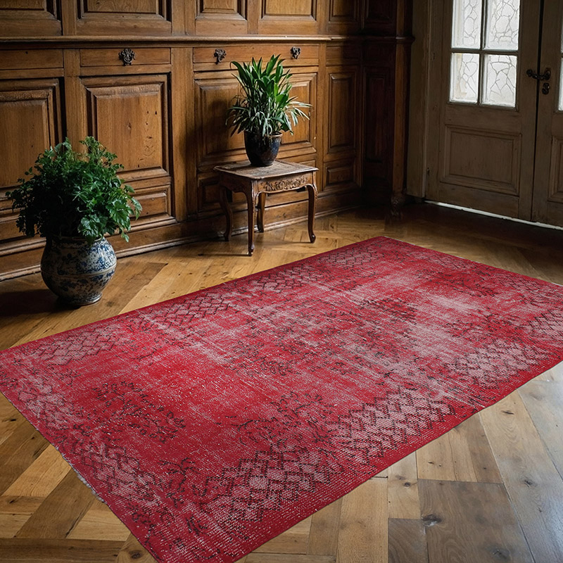 Alfombra Turca Vintage Sobre-teñida - 165 cm x 261 cm - K0089923