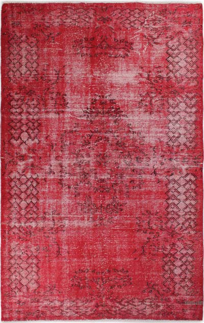 Boyalı El Dokuma Vintage Halı - 165 cm x 261 cm