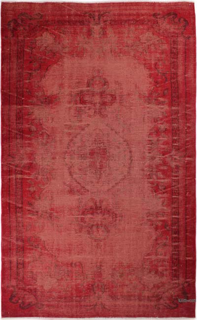 Boyalı El Dokuma Vintage Halı - 165 cm x 273 cm