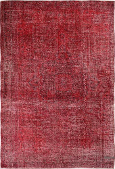 Boyalı El Dokuma Vintage Halı - 194 cm x 290 cm