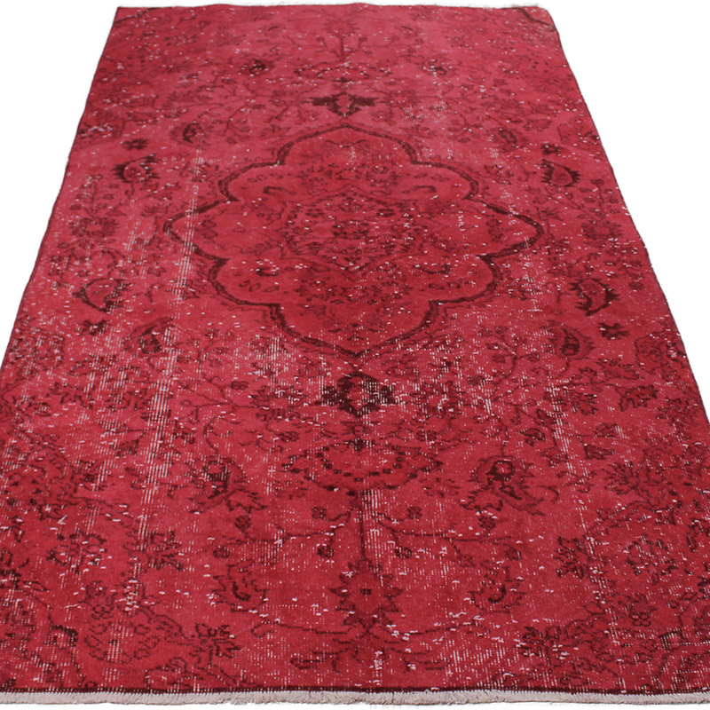 Alfombra Turca Vintage Sobre-teñida - 121 cm x 223 cm - K0089927