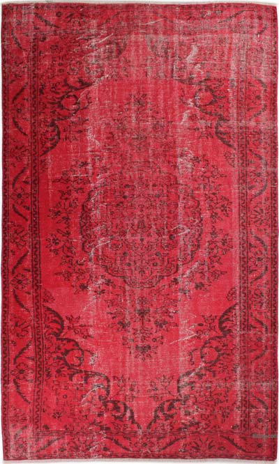 Boyalı El Dokuma Vintage Halı - 161 cm x 275 cm