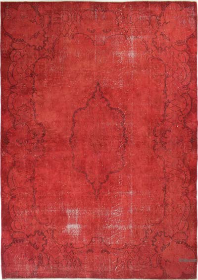 Boyalı El Dokuma Vintage Halı - 217 cm x 313 cm