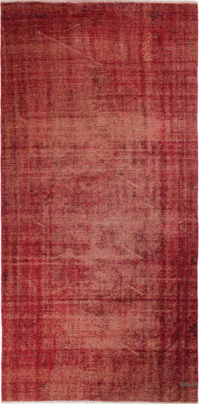 Boyalı El Dokuma Vintage Halı - 137 cm x 284 cm