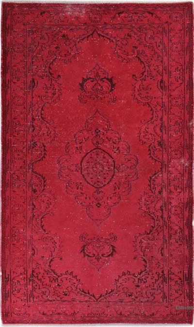 Boyalı El Dokuma Vintage Halı - 158 cm x 270 cm