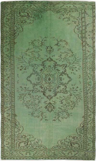 Boyalı El Dokuma Vintage Halı - 148 cm x 261 cm