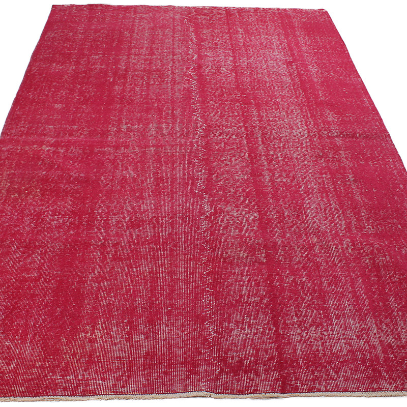 Over-dyed Vintage Hand-Knotted Turkish Rug - 5' 1" x 8' 4" (61" x 100") - K0089938