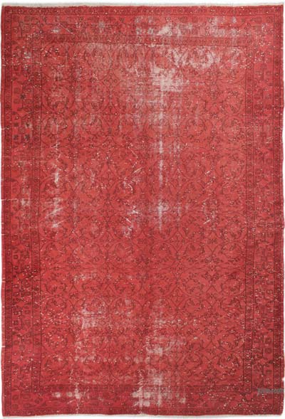 Boyalı El Dokuma Vintage Halı - 197 cm x 302 cm