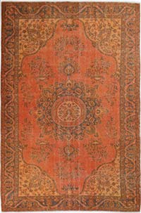 Boyalı El Dokuma Vintage Halı - 170 cm x 260 cm