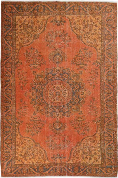 Boyalı El Dokuma Vintage Halı - 170 cm x 260 cm