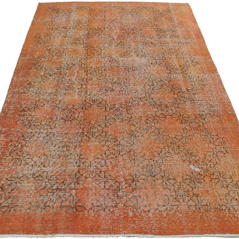 Over-dyed Vintage Hand-Knotted Turkish Rug - 4' 9" x 8' 2" (57" x 98") - K0089944