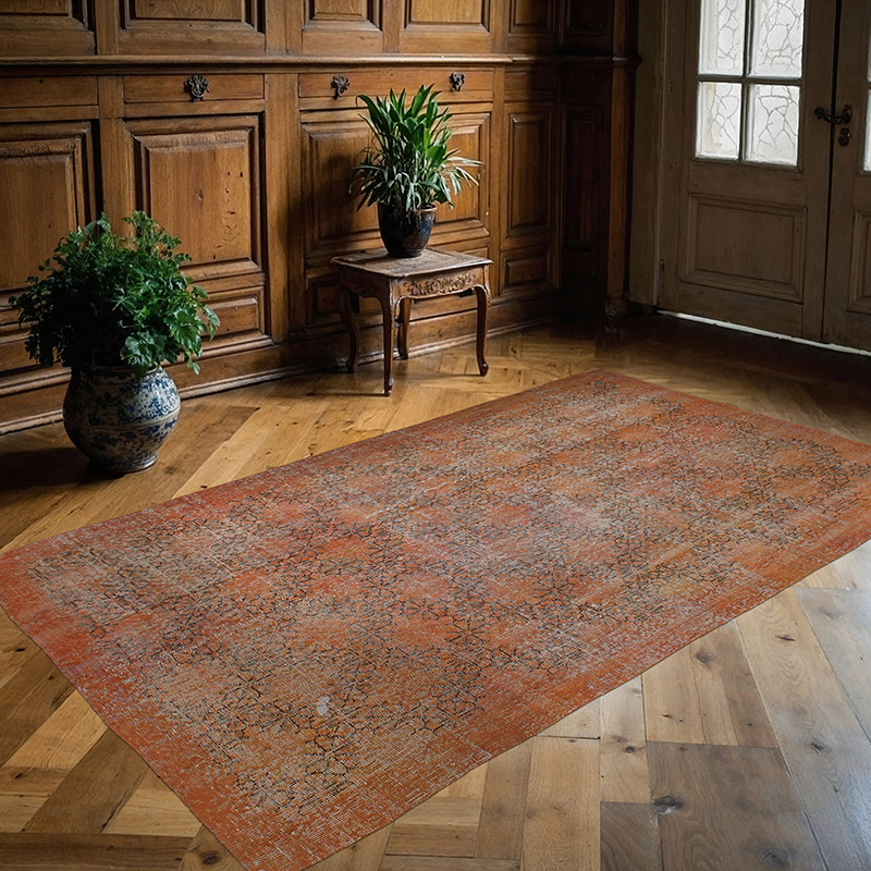 Over-dyed Vintage Hand-Knotted Turkish Rug - 4' 9" x 8' 2" (57" x 98") - K0089944
