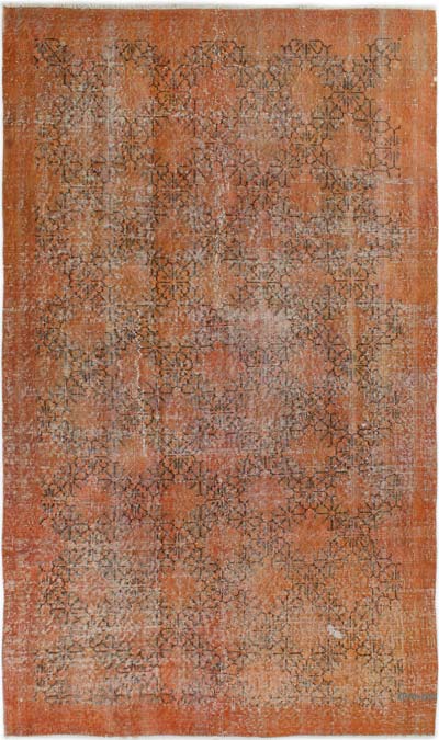 Boyalı El Dokuma Vintage Halı - 144 cm x 248 cm