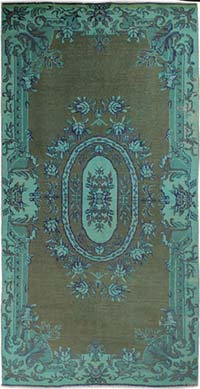 Over-dyed Vintage Hand-Knotted Turkish Rug - 4' 6" x 8' 10" (54" x 106")