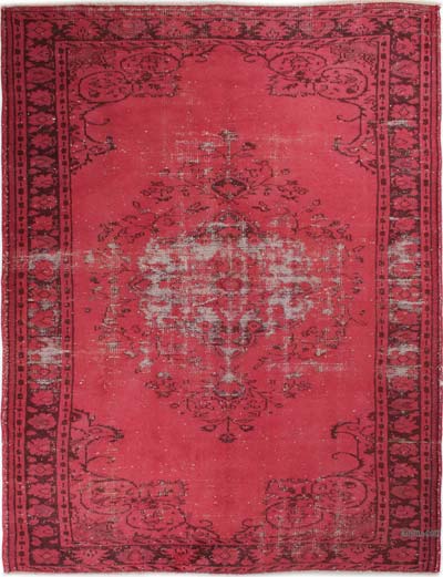 Boyalı El Dokuma Vintage Halı - 195 cm x 258 cm