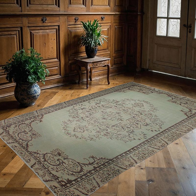 Alfombra Vintage Turca Anudada a Mano - 163 cm x 249 cm - K0089952