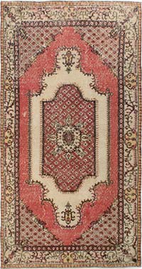 Vintage Turkish Hand-Knotted Rug - 3' 8" x 7' 2" (44" x 86")