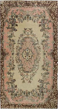 Alfombra Vintage Turca Anudada a Mano - 111 cm x 208 cm