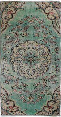 Alfombra Vintage Turca Anudada a Mano - 117 cm x 233 cm