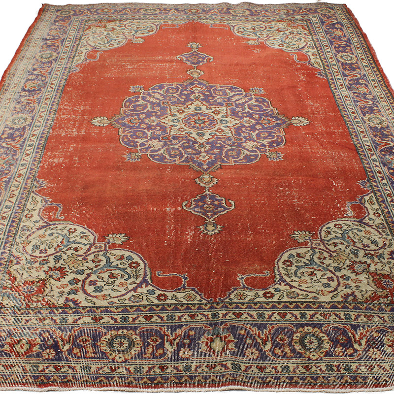Alfombra Vintage Turca Anudada a Mano - 220 cm x 322 cm - K0089964