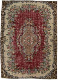 Alfombra Vintage Turca Anudada a Mano - 146 cm x 242 cm